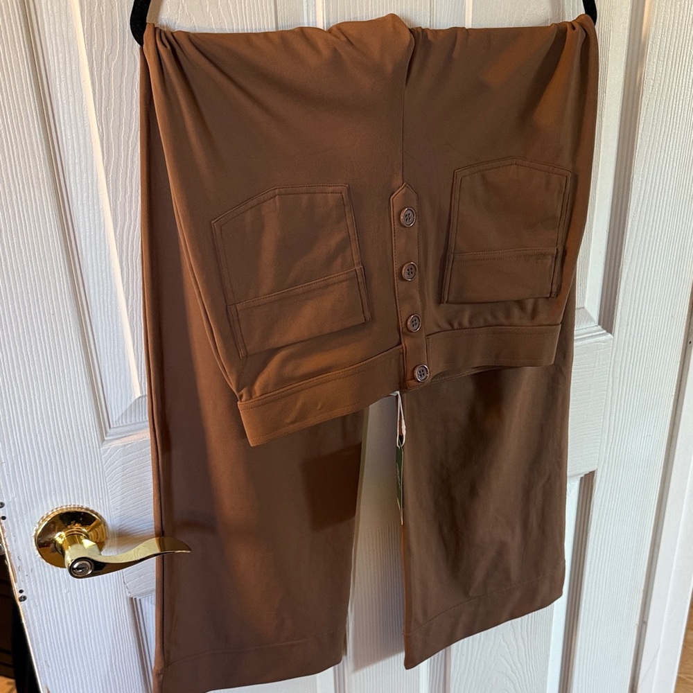 Brown Button-Front Women's Pants